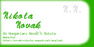 nikola novak business card